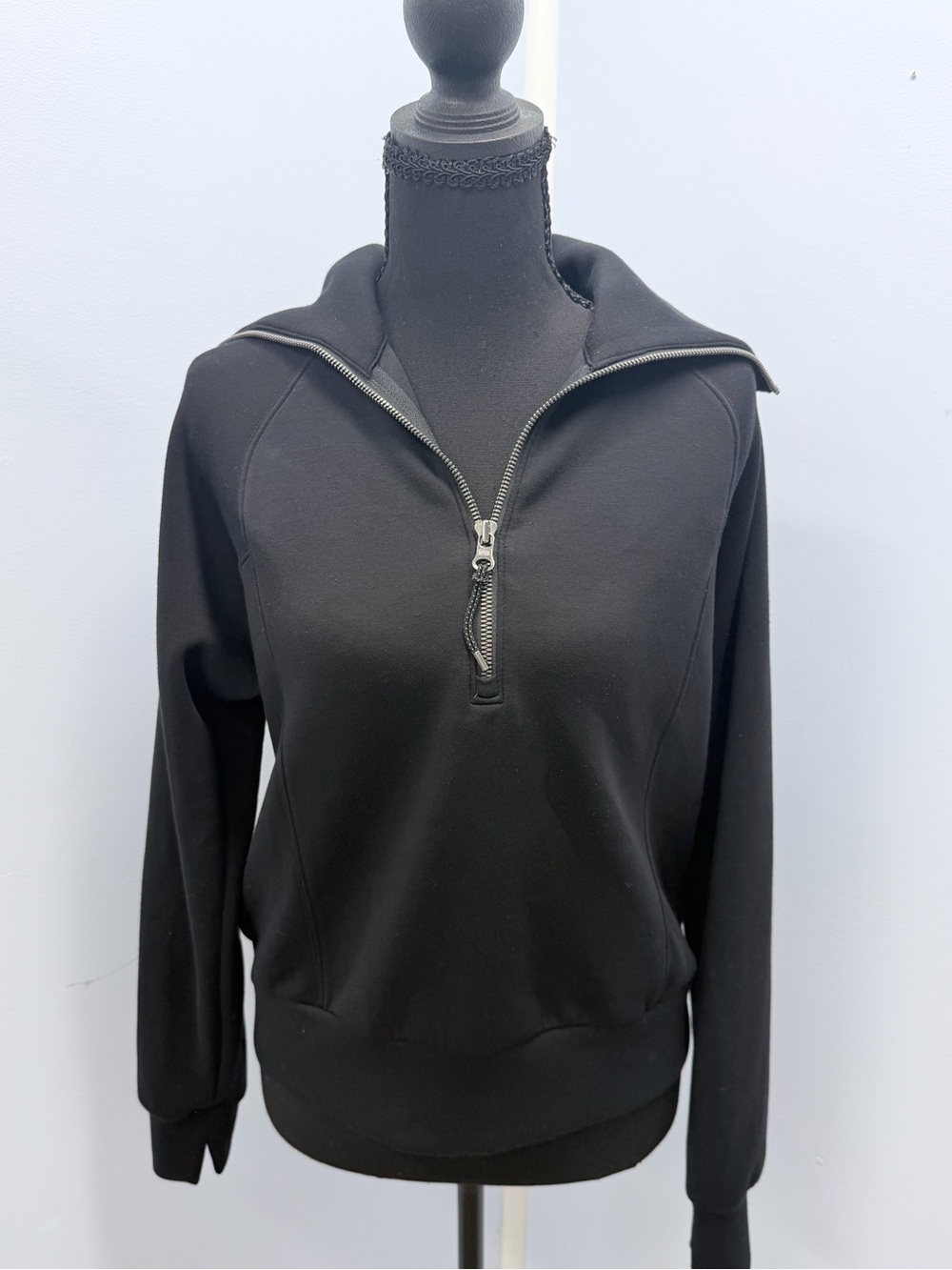 SPANX Black Half-Zip Pullover Hoodie